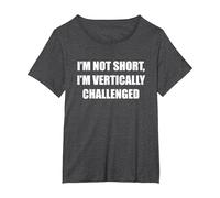 No Soy bajo, Estoy verticalmente desafiado Camiseta, Mujer Tallas Grandes, Jaspeado Oscuro, 1XL Grande
