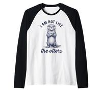 No Soy como Las nutrias Divertido Juego de Palabras introvertido Camiseta Manga Raglan