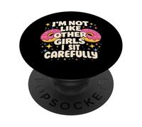 No Soy como Otras Chicas Me Siento con Cuidado PopSockets PopGrip Adhesivo