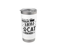 No soy como una mamá normal Soy un gato Mamá Humor Vaso térmico de acero inoxidable de doble pared