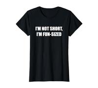 No Soy Corto, Soy de tamaño Divertido Camiseta, Mujer, Negro, 3XL