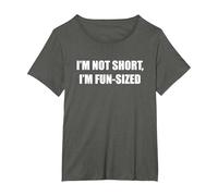 No Soy Corto, Soy de tamaño Divertido Camiseta, Mujer Tallas Grandes, Asfalto, 1XL Grande