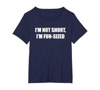 No Soy Corto, Soy de tamaño Divertido Camiseta, Mujer Tallas Grandes, Azul Marino, 3XL Grande