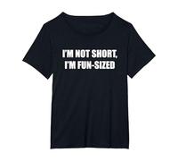 No Soy Corto, Soy de tamaño Divertido Camiseta, Mujer Tallas Grandes, Negro, 1XL Grande