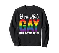 No soy gay, pero mi esposa es divertida LGBT Rainbow Gay Wedding Sudadera