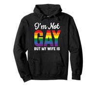 No soy gay, pero mi esposa es divertida LGBT Rainbow Gay Wedding Sudadera con Capucha