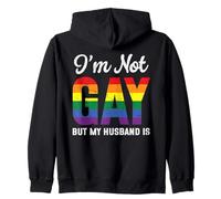 No soy gay, pero mi esposo es divertido LGBT Rainbow Gay Wedding Sudadera con Capucha