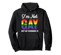 No soy gay, pero mi esposo es divertido LGBT Rainbow Gay Wedding Sudadera con Capucha