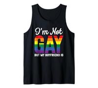 No soy gay, pero mi novio es divertido LGBT Rainbow Wedding Camiseta sin Mangas