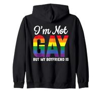 No soy gay, pero mi novio es divertido LGBT Rainbow Wedding Sudadera con Capucha