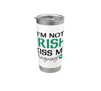 No soy irlandés Bésame de todos modos Humor divertido de San Patricio Vaso térmico de acero inoxidable de doble pared