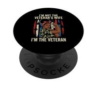 No Soy la Esposa de los Veteranos Soy la veterana Negra veterana Mujer PopSockets PopGrip Adhesivo