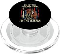 No Soy la Esposa de los Veteranos Soy la veterana Negra veterana Mujer PopSockets PopGrip para MagSafe