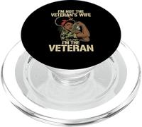 No Soy la Esposa de los Veteranos Soy la veterana Negra veterana Mujer PopSockets PopGrip para MagSafe