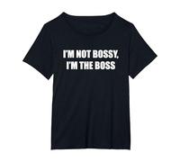 No Soy mandón, Soy el Jefe Camiseta, Mujer Tallas Grandes, Negro, 1XL Grande