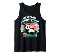 "No soy perezoso, soy eficiente energéticamente" Un panda frío Camiseta sin Mangas