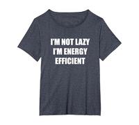 No Soy Perezoso Soy energéticamente eficiente Camiseta, Mujer Tallas Grandes, Azul Jaspeado, 1XL Grande