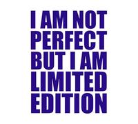 No soy perfecta pero soy tipografía de edición limitada Calcomanías de pared 38x51.6cm Decoración de tiendas Azul oscuro