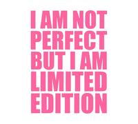 No soy perfecta pero soy tipografía de edición limitada Calcomanías de tallado fino 60.8x82.6cm Incluye kit de película de transferencia Rosa