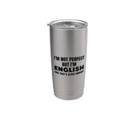 No soy perfecto, pero soy inglés y eso es suficiente Vaso térmico de acero inoxidable de doble pared