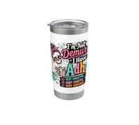No soy recatado Tengo TDAH Humor esquelético Vaso térmico de acero inoxidable de doble pared