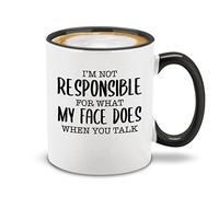 No Soy Responsable De Lo Que Hace Mi Cara Cuando Hablas Tazas De Cerámica Elegante Tazas De Desayuno Con Asa Mug Para Cappuccino Escuela Té 330Ml