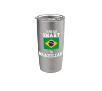 No soy solo inteligente, bandera brasileña de Brasil Vaso térmico de acero inoxidable de doble pared