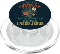 No Soy Tan Cristiano Necesito Jesús Fe Mujeres PopSockets PopGrip para MagSafe