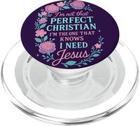 No Soy Tan Cristiano Necesito Jesús Fe Mujeres PopSockets PopGrip para MagSafe