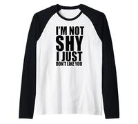 NO Soy TÍMIDO Solo NO ME Gustas Meme Introvertido Divertido Camiseta Manga Raglan