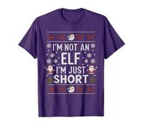 No Soy Un Elfo, Solo Soy Corto Feliz Navidad Elfo Navidad Camiseta, Hombre, Morado, XXL