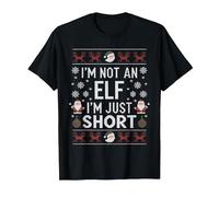 No Soy Un Elfo, Solo Soy Corto Feliz Navidad Elfo Navidad Camiseta, Hombre, Negro, S