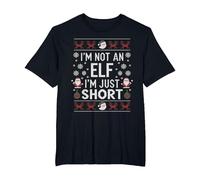 No Soy Un Elfo, Solo Soy Corto Feliz Navidad Elfo Navidad Camiseta, Hombre Tallas Grandes, Negro, 3X Alto