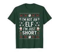 No Soy Un Elfo, Solo Soy Corto Feliz Navidad Elfo Navidad Camiseta, Hombre, Verde Bosque, M