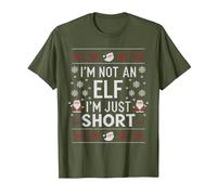 No Soy Un Elfo, Solo Soy Corto Feliz Navidad Elfo Navidad Camiseta, Hombre, Verde Oliva, XL
