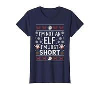 No Soy Un Elfo, Solo Soy Corto Feliz Navidad Elfo Navidad Camiseta, Mujer, Azul Marino, XXL