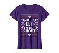 No Soy Un Elfo, Solo Soy Corto Feliz Navidad Elfo Navidad Camiseta, Mujer, Morado, M