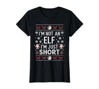 No Soy Un Elfo, Solo Soy Corto Feliz Navidad Elfo Navidad Camiseta, Mujer, Negro, M