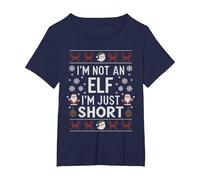 No Soy Un Elfo, Solo Soy Corto Feliz Navidad Elfo Navidad Camiseta, Mujer Tallas Grandes, Azul Marino, 1XL Grande