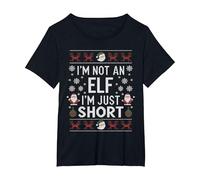 No Soy Un Elfo, Solo Soy Corto Feliz Navidad Elfo Navidad Camiseta, Mujer Tallas Grandes, Negro, 4XL Grande