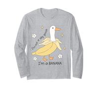 No soy un ganso tonto Soy un pato plátano Meme Animal divertido Manga Larga