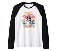 No Soy un Gato Loco Soy el Asistente Personal de un Gato Camiseta Manga Raglan