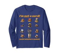 ¡NO Soy un Nerd! ¡Pinto Modelos EN Miniatura! Manga Larga, Unisex para Adultos, Azul Marino, XL