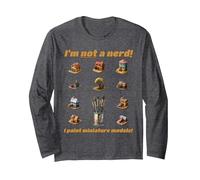 ¡NO Soy un Nerd! ¡Pinto Modelos EN Miniatura! Manga Larga, Unisex para Adultos, Jaspeado Oscuro, S