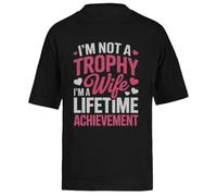 No Soy Una Esposa Trofeo Camiseta Extragrande Holgada Negra Unisex Unisex Black tee Baggy Oversized T-Shirt