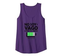 No Soy Vago, Estoy En Modo Ahorro De EnergÌa | Frase Humor Camiseta sin Mangas, Mujer, Morado, S