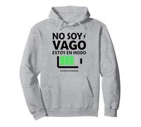 No Soy Vago, Estoy En Modo Ahorro De EnergÌa | Frase Humor Sudadera con Capucha, Unisex para Adultos, Gris Jaspeado, S