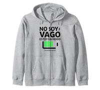No Soy Vago, Estoy En Modo Ahorro De EnergÌa | Frase Humor Sudadera con Capucha, Unisex para Adultos, Gris Jaspeado, XL