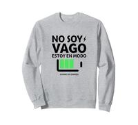 No Soy Vago, Estoy En Modo Ahorro De EnergÌa | Frase Humor Sudadera, Unisex para Adultos, Gris Jaspeado, XXL