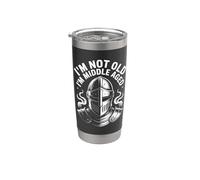 No soy viejo Soy armadura de caballero de mediana edad Vaso térmico de acero inoxidable de doble pared